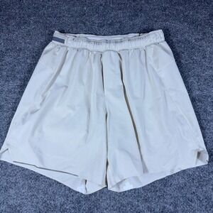 Lululemon Mens Pace Breaker Lined Shorts 7 Inch Cream Athletic Running